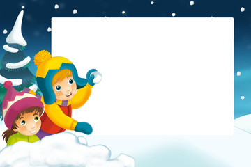Christmas frame - illustration for the children