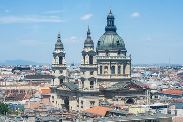 Fototapeta na wymiar St. Stephen's Basilica and roofs of Budapest