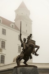 Fototapeta na wymiar Statue of King Svjatopolka, Bratislava, Slovakia