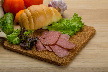 Salami sausages