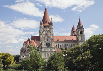 Fototapeta na wymiar Church of Francis of Assisi in Vienna