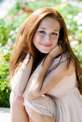 Fototapeta premium girl with freckles