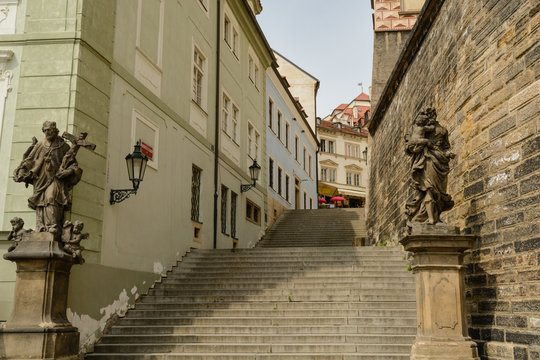 Prague old town stairs