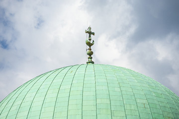 Fototapeta na wymiar Dome of the mosque, Pecs, Hungary.