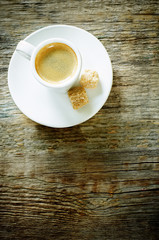 cup espresso coffee with cane sugar