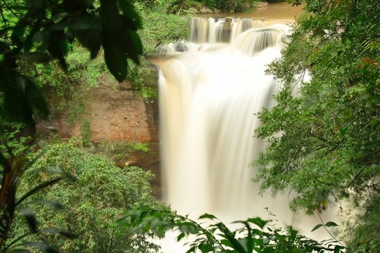 Haew Suwat Waterfall in Kao Yai Nation park of Thailand