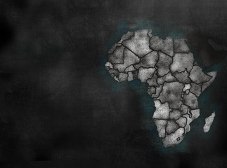 Africa African Continent map in colorful chalkboard style with C