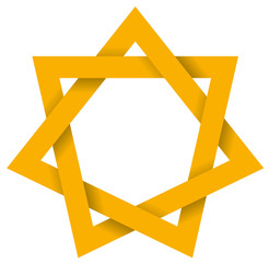 Gold Heptagram 3D