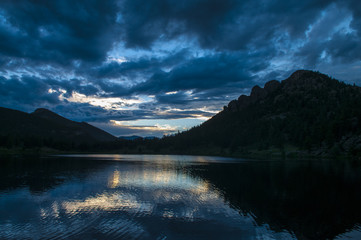 Mountain lake at Sunset