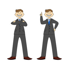 A  confident businessman, two poses