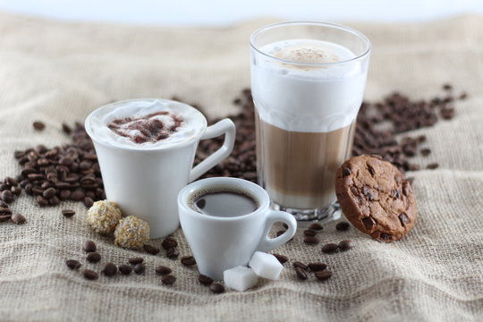 Kaffee, Latte Macchiato, Espresso