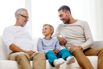 smiling family at home