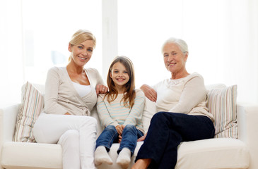 smiling family at home