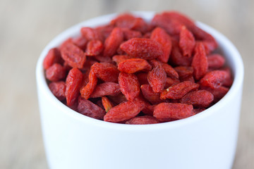 Cup full off dried Goji berries