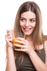 Girl drinking juice