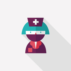 Medicine nurses flat icon with long shadow