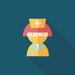 Medicine nurses flat icon with long shadow