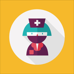 Medicine nurses flat icon with long shadow