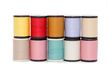 Colorful thread isolated on white background