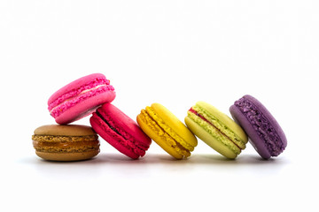 Sweet and colourful french macaroons or macaron, Dessert.