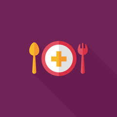 Obraz premium eat health flat icon with long shadow