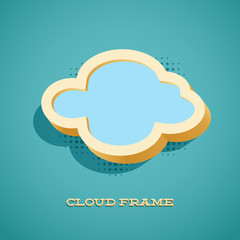 Retro card with cloud sign