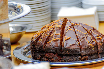Chocolate cake with carmel drizzel