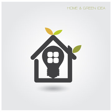 Green energy home concept ,house and garden symbol.