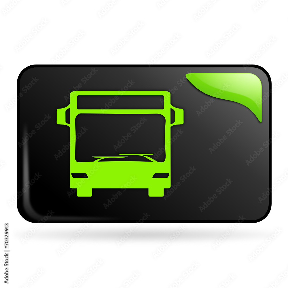Poster bus sur bouton web rectangle vert