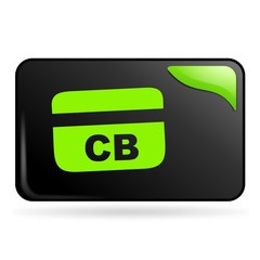 carte bancaire sur bouton web rectangle vert