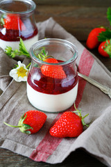 strawberry panna cotta