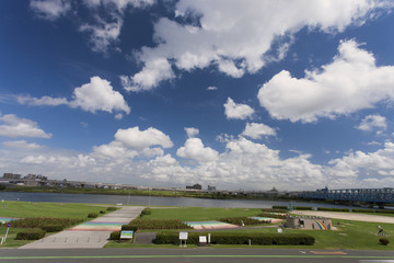 Fototapeta premium 荒川河川敷 千住付近