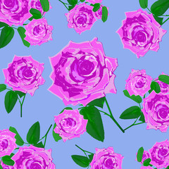 Fabric flowers abstract ornament.Roses.Vector