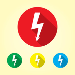 Vector power icon , Lightning bolt vector icon