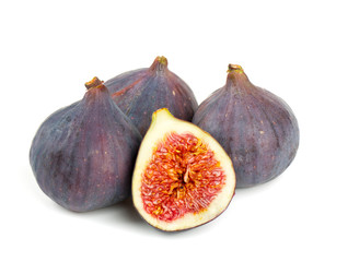 fresh figs isolated on  white