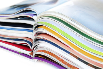 Many magazines close up