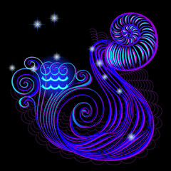 Neon signs of the Zodiac: Aquarius