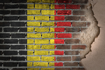 Dark brick wall with plaster - Belgium