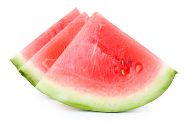 Slices of watermelon isolated on white