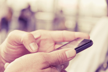 man checking his phone