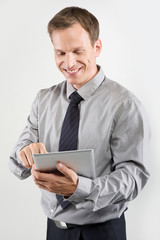 businessman using tablet