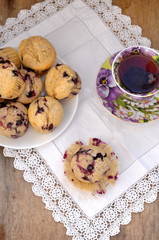 Blueberry muffins from above