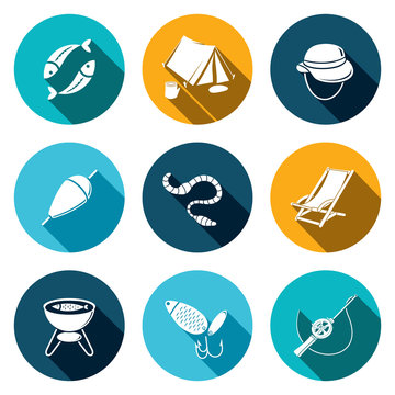 Fishing icon collection