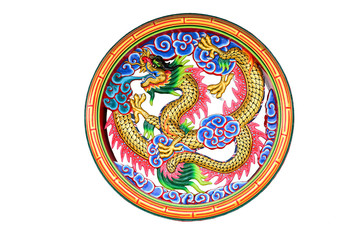 Chinese dragon in window