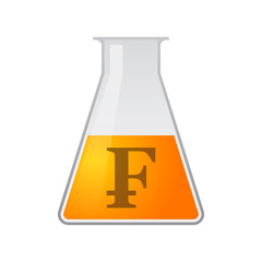 Chemical test tube with a currency icon