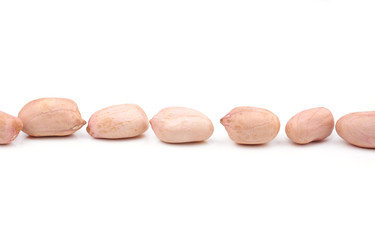 Processed peanuts isolated on white background