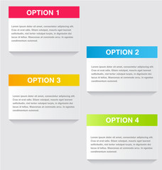 Modern infographics white square design template with shadow