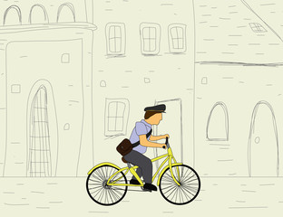 Postman riding bicycle