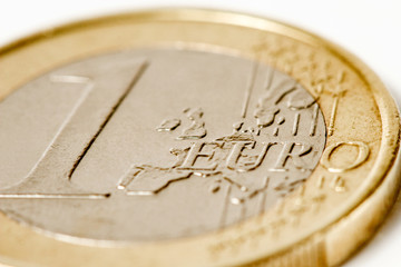 One euro coin macro