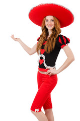 Funny mexican with sombrero in concept